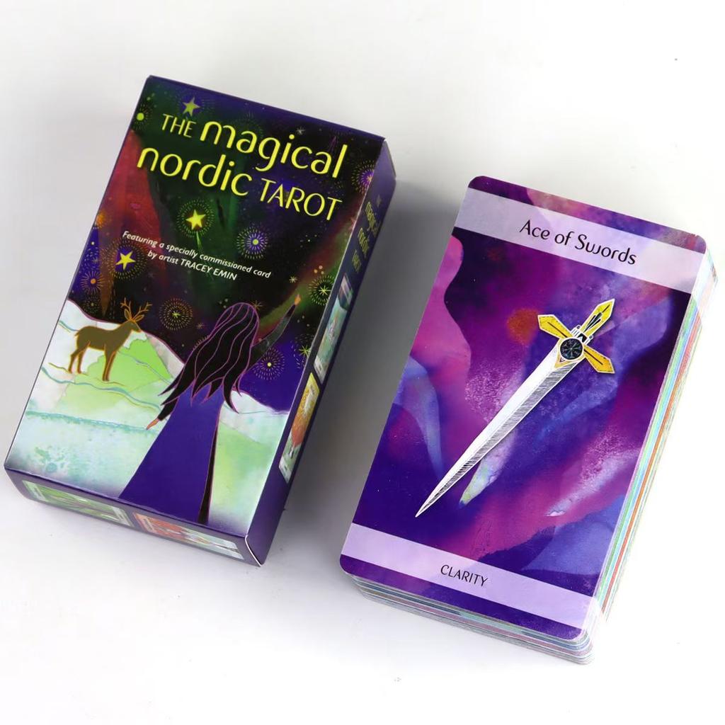 10.3*6cm Magický severský tarot Kompletní balíček 79 karet inspirovaný starými severskými mýty a folklórem