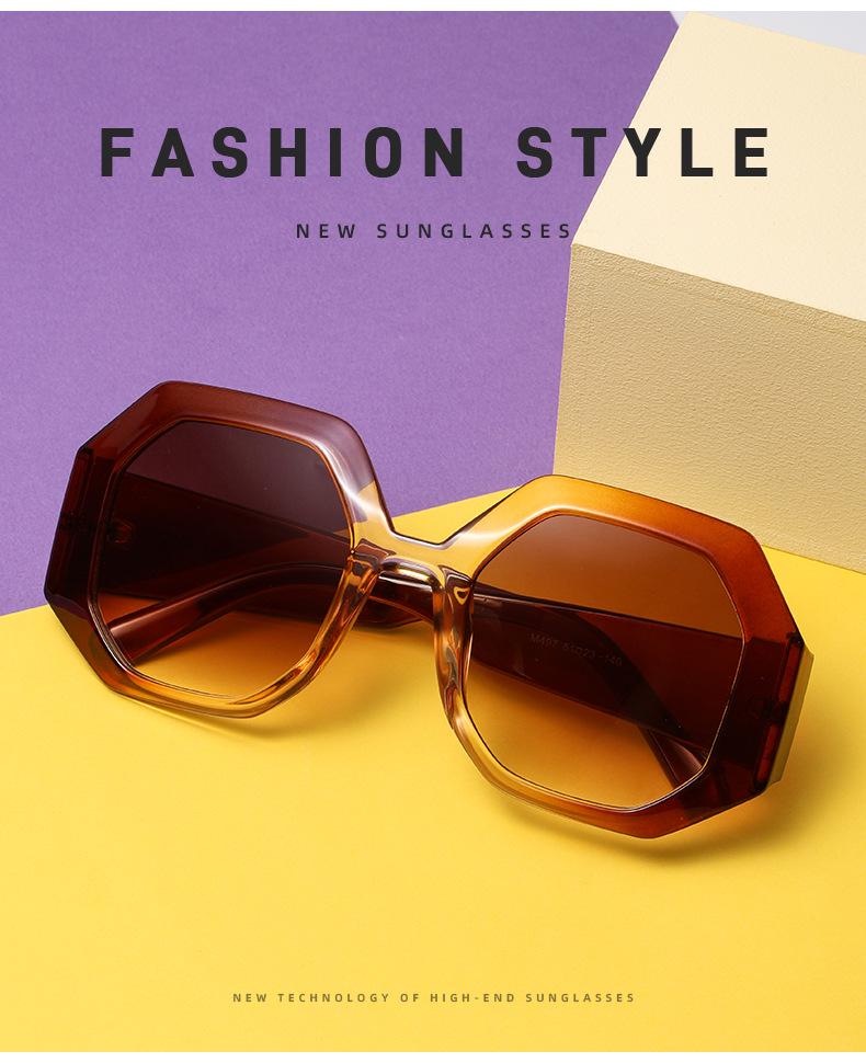 European & American Color Block Polygon Street Style Sunglasses