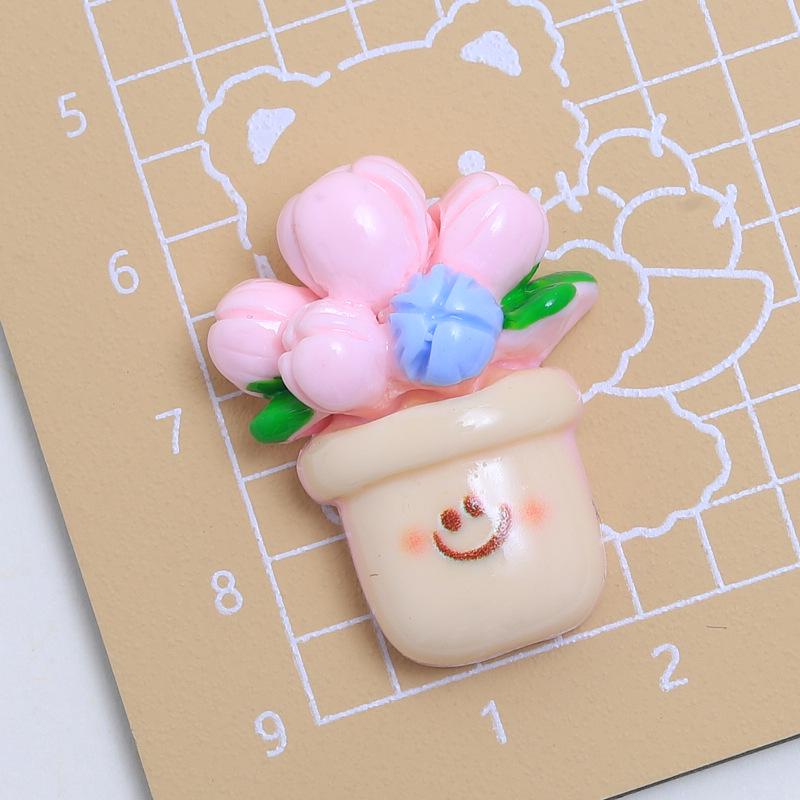 Cute Cartoon Plant Pot Resin Shoe Buckle & DIY Jewelry Hair Clip Accessories.
