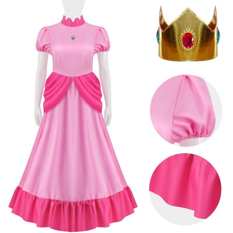 Princess Peach Halloween Cosplay Costume - Super Mario Theme 110