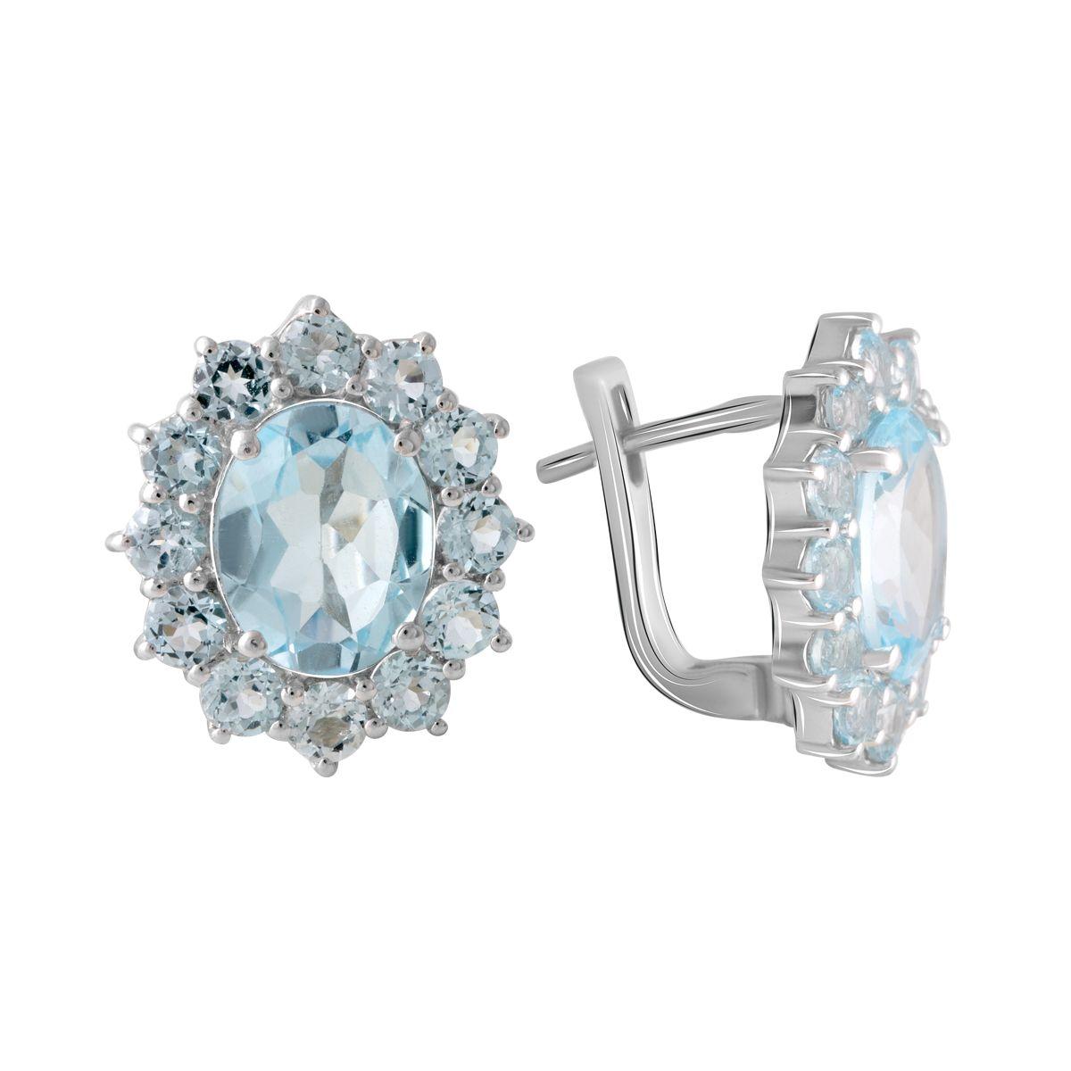 

Silver earrings ProJewelry with natural topaz 1.425ct (2067979)