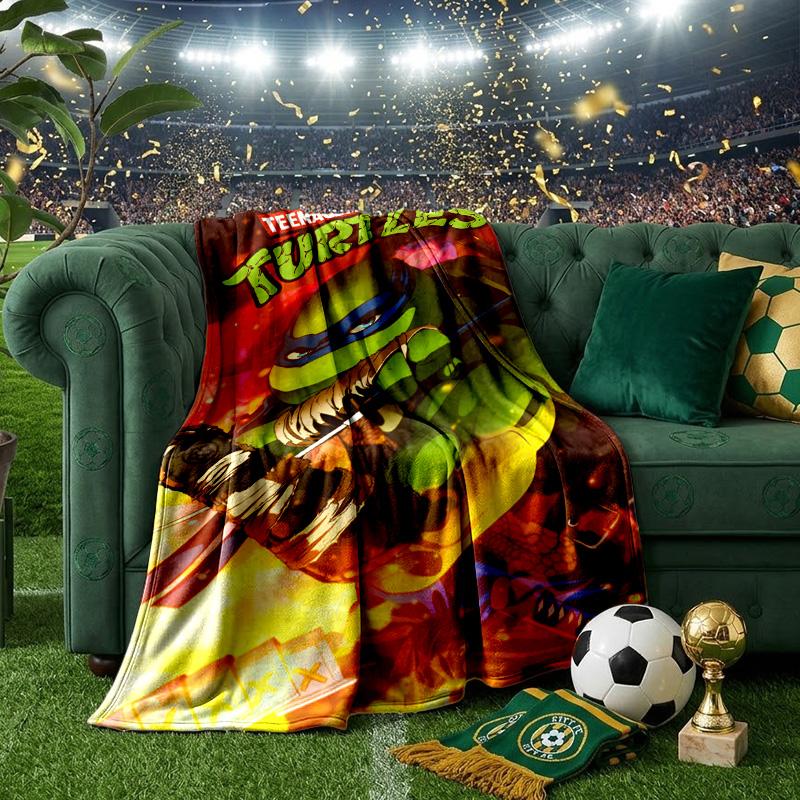 Ninja Turtles Adventure Throws Blanket Flannel Blankets Plush for Couch Bed Gifts for Men Women Travel picnic blanket Christmas fan gifts