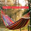 Portable Striped Fabric Hammock Lightweight with Storage Bag Assorted Colors Outdoor Camping Patio Hanging Relaxation Hammock