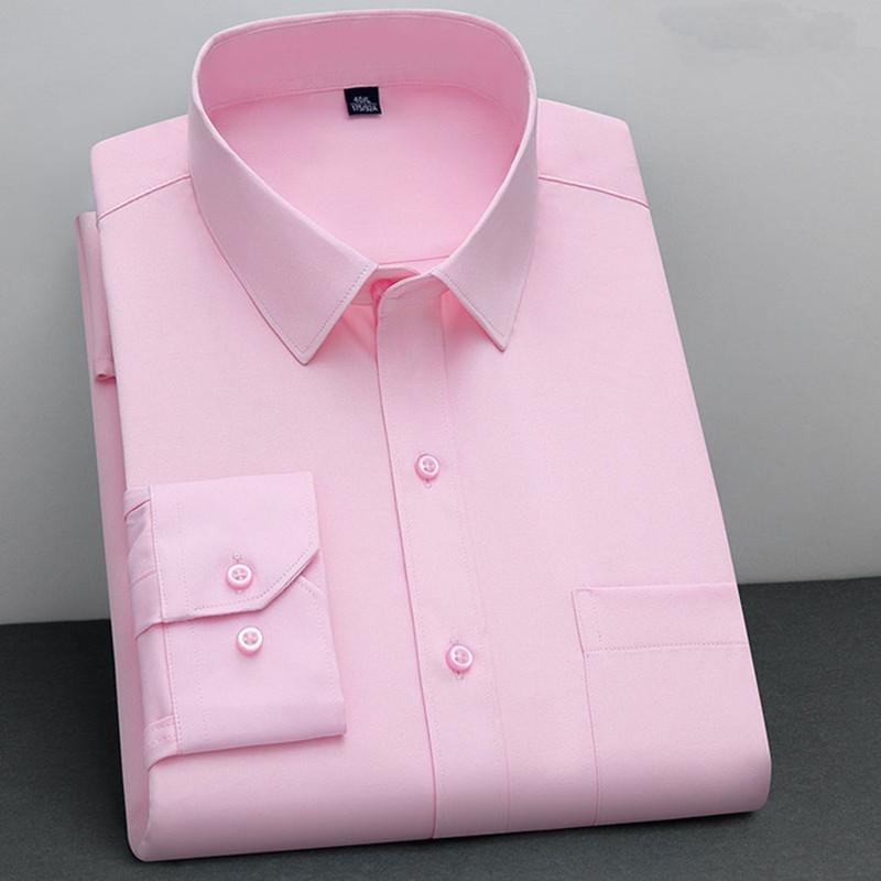 Fashion Shirt Anti Wrinkle Classic Solid Casual Long Sleeve Shirts Men