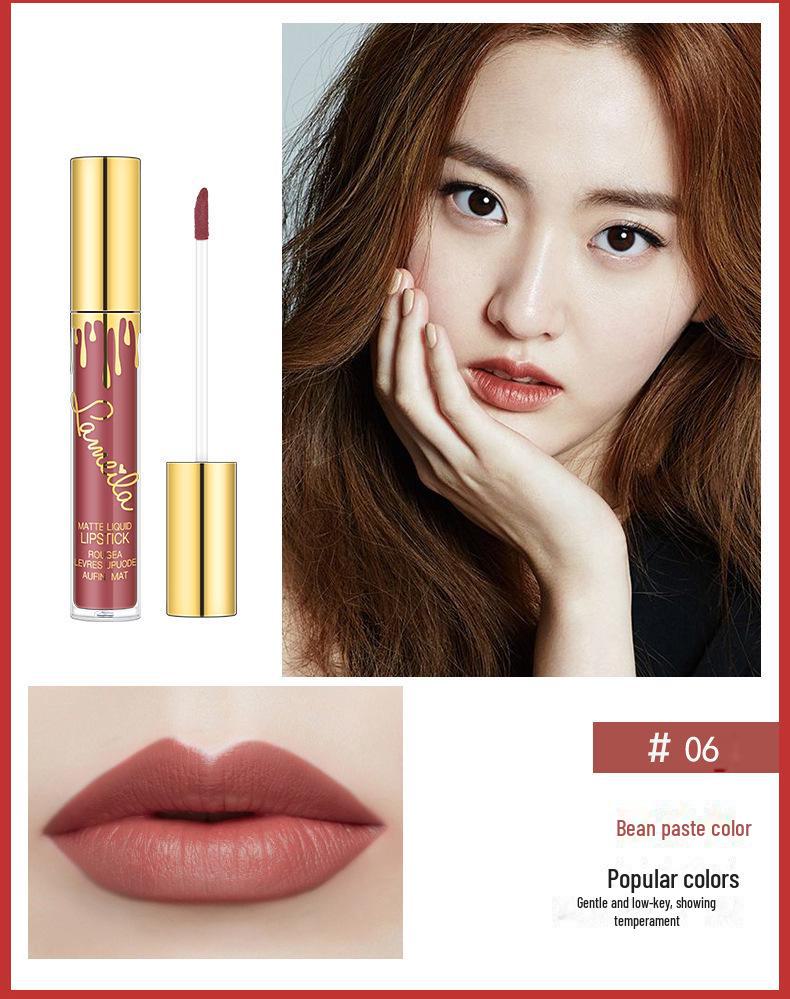 

Набор из 6 матовых увлажняющих блесков для губ Lamela - устойчивая к пятнам глазурь для губ