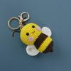 Cute Bee Crochet Keychain For Gifts Handmking Cartoon Bee Doll Knitting Keyrings Knitted Bee Doll Custom Accessories