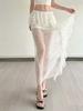 Women's Lace Mesh Skirt Y2k White Midi Skirt Elegant Bohemia Style Clothing Summer
