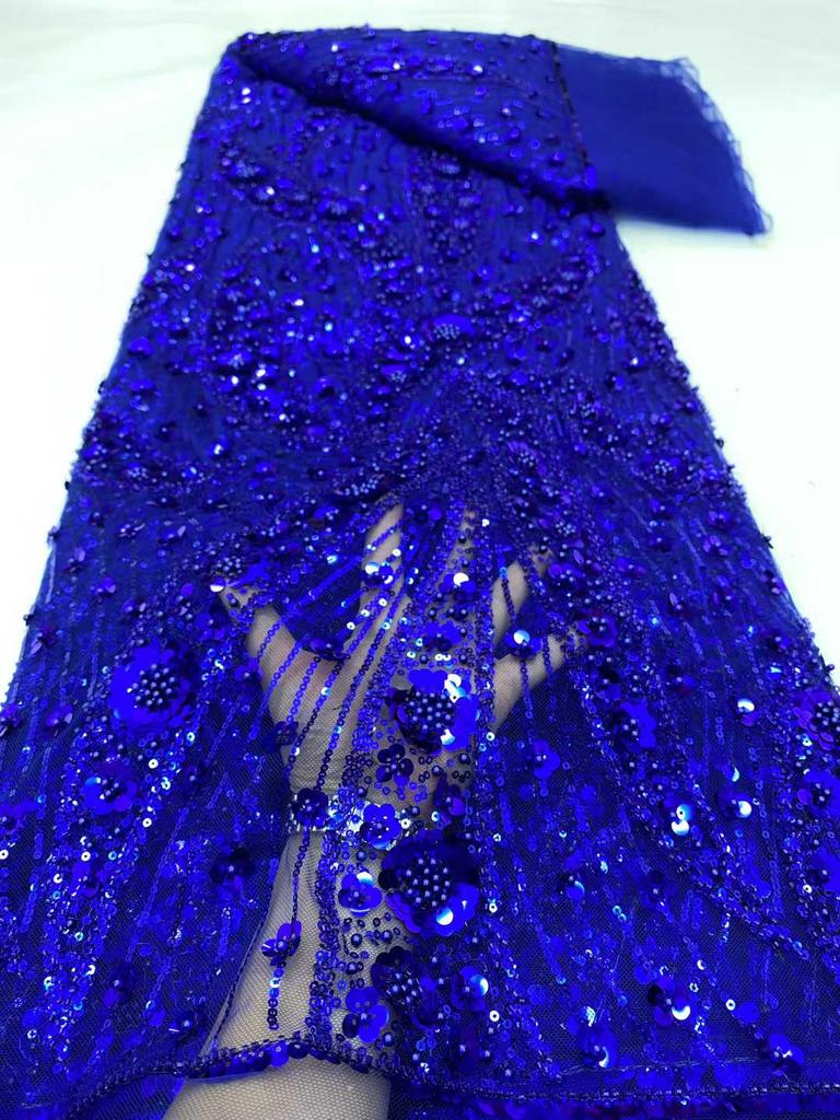African Nigerian Groom Tulle Lace Fabric 2026 High Quality Sequins Embroidery Beaded Nigerian French Wedding Party Dress 5 Yards