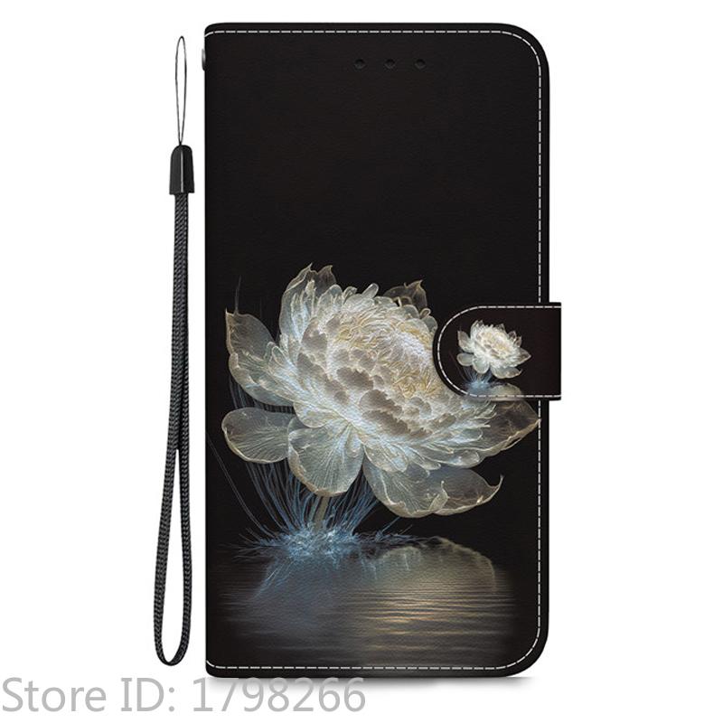 Elegante Portafoglio Colorato con Fiore Custodia per Telefono per Samsung Galaxy A27 5G SM-A276 A 27 Copertura in Pelle Flip Magnetica Carino Modello 3D Capa