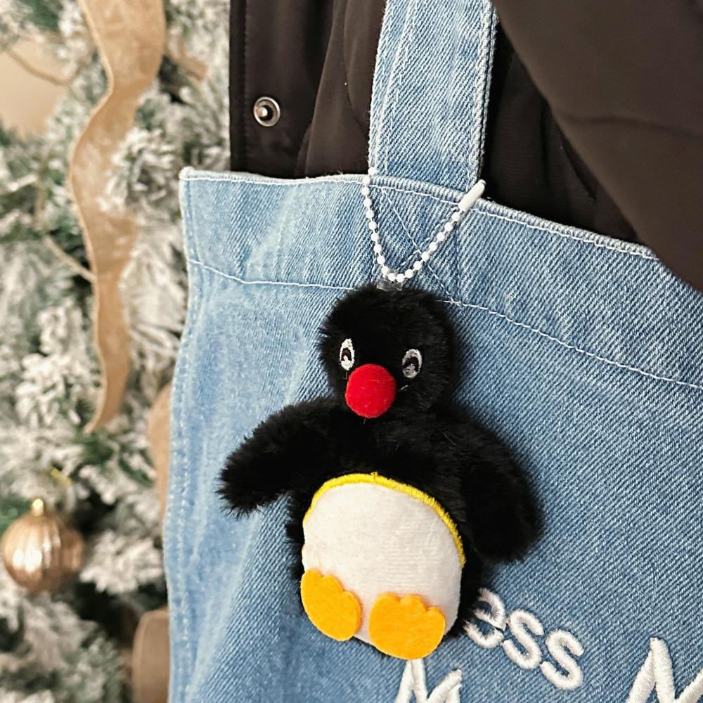Korean Lovely Cartoon Plush Penguin Fish Pendant Fashion Car Keychain Pendant Backpack Decoration