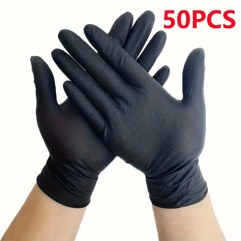 8Mil Heavy Duty Black Nitrile Gloves Disposable Kitchen Gloves for Household Cleaning Industrial Gloves with Diamond Texture