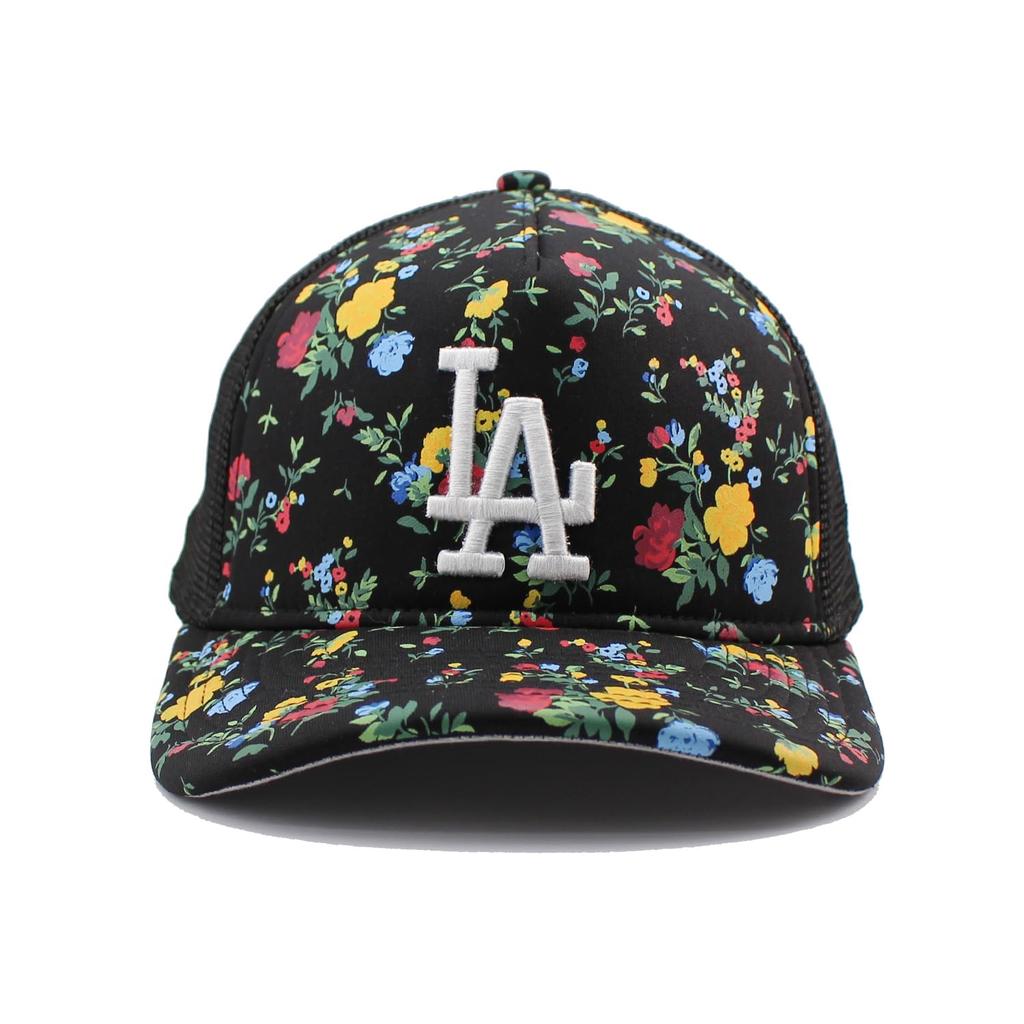 New Era 9FORTY Los Angeles Dodgers MLB Floral Mesh Snapback Cap in Also 940 A-Frame Black. available A-Frame hats, AF. [Used]