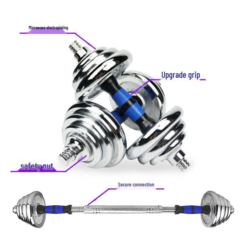 X-RW Adjustable Electroplated Solid Iron Dumbbell & Barbell Set