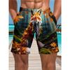 Men's Casual Shorts Outdoor Wear Creative Colorful Animals 3D Printed Shorts Loose Casual Plus Size Breathable Vacation Style Summer Versatile Shorts
