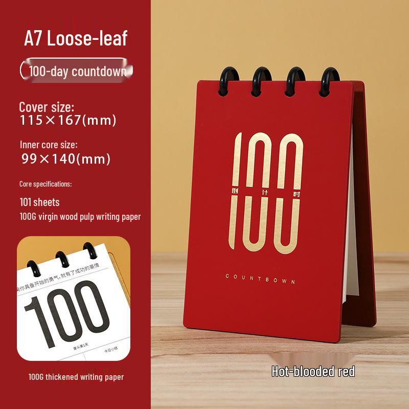 Kajie Gaokao 100-Day Countdown Calendar Book - Customizable, Detachable, & Writable for Students