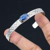Womens Day Sale Sterling Silver Oval Kyanite Stone Mother Unique Bangle Bracelet