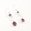 Natural Amethyst Gemstone 925 Sterling Silver Handmade Statement Earrings 2" EE-156-11