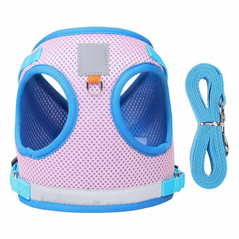 Hundegeschirr Leine Reflektierend Weich Atmungsaktiv Verstellbar Haustier Sicherheitsweste Gürtel zum Spazierengehen im Freien