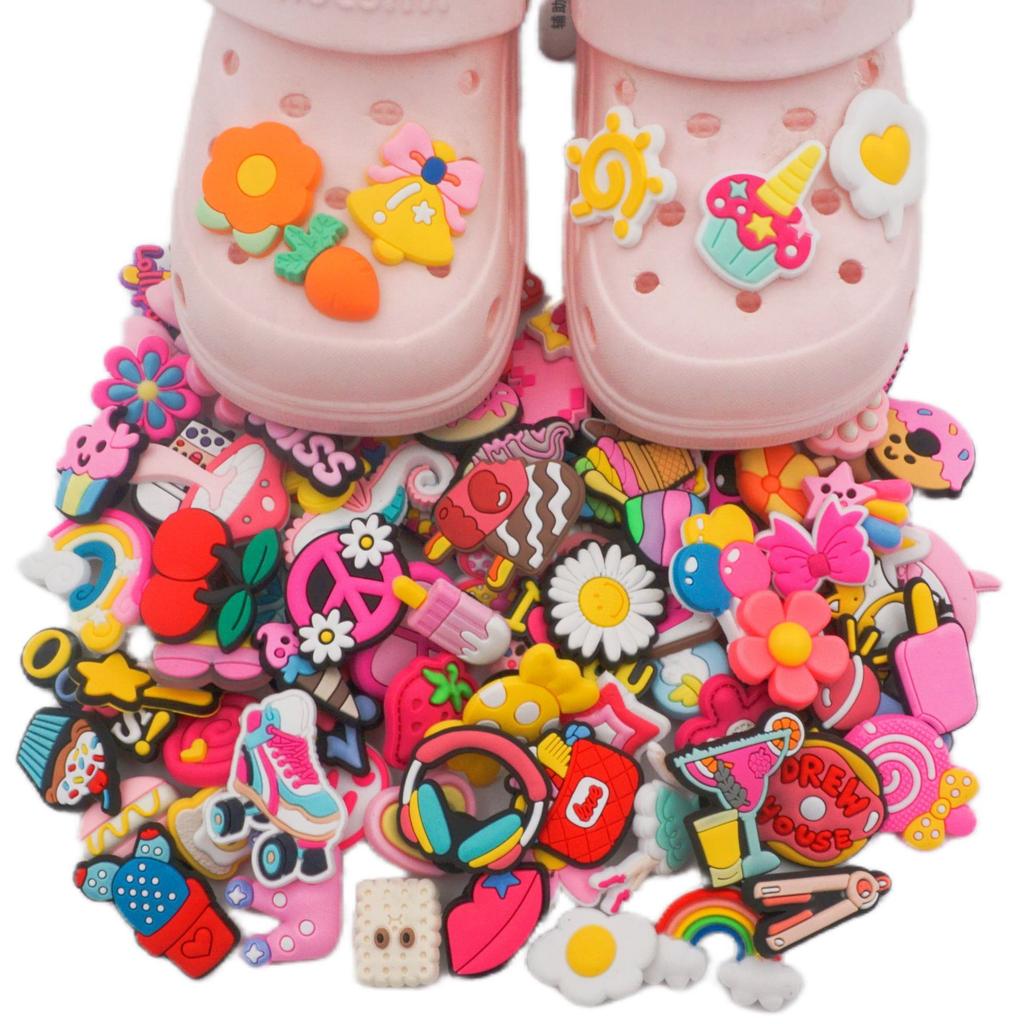 30pcs Pink Girl Series DIY Crocs Charms – Random Mixed Cute PVC Shoe Accessories for Flip-Flops, Sandals & Slides