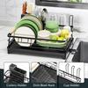 Epicano Dish Drying Rack for Kitchen Counter,Space-Saving Dish Rack,Rustproof Dish Drainer with Utensil Holder and Knife Slots for Sink,Kitchen