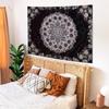 Boho Floral Mandala Tapestry Wall Hanging Grey Bohemian Flower Medallion Tapestry Aesthetic Gray Black Hippie Indian Small