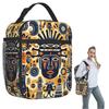 Bronze Cartoon Tribal Gesicht Isoliert Lunchtasche für Frauen Kinder Tragbar Lebensmittelboxen Thermische Lunchbox Tragetasche