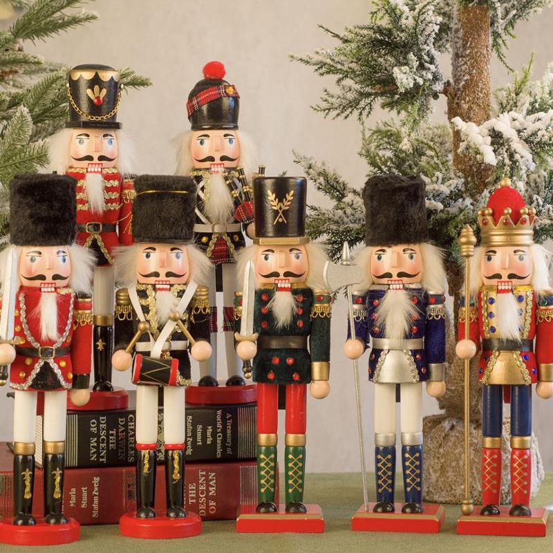 1Pcs 30Cm Cartoon Walnut Soldier Home Decoration Christmas Ornament Wooden Nutcracker Puppet Desktop Decor