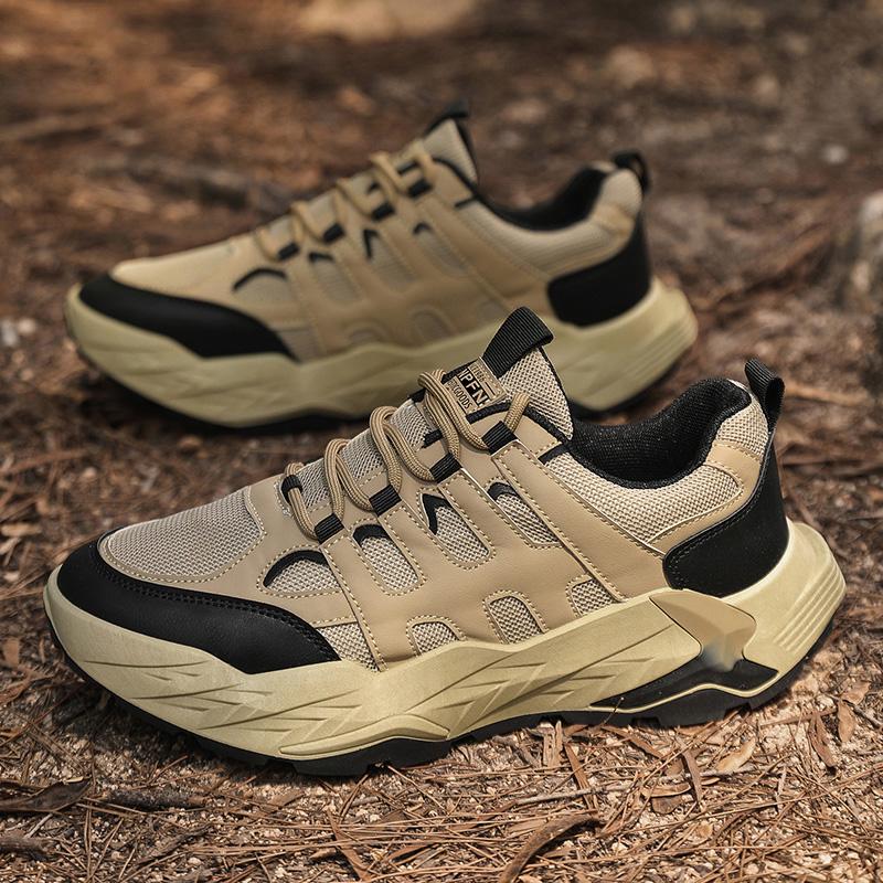 

Модная Высококачественная Кожаная Обувь для Пешего Туризма Прочная Уличная Спортивная Мужская Треккинговая Кожаная Обувь На Шнуровке Кроссовки для Скалолазания и Охоты 39 хаки