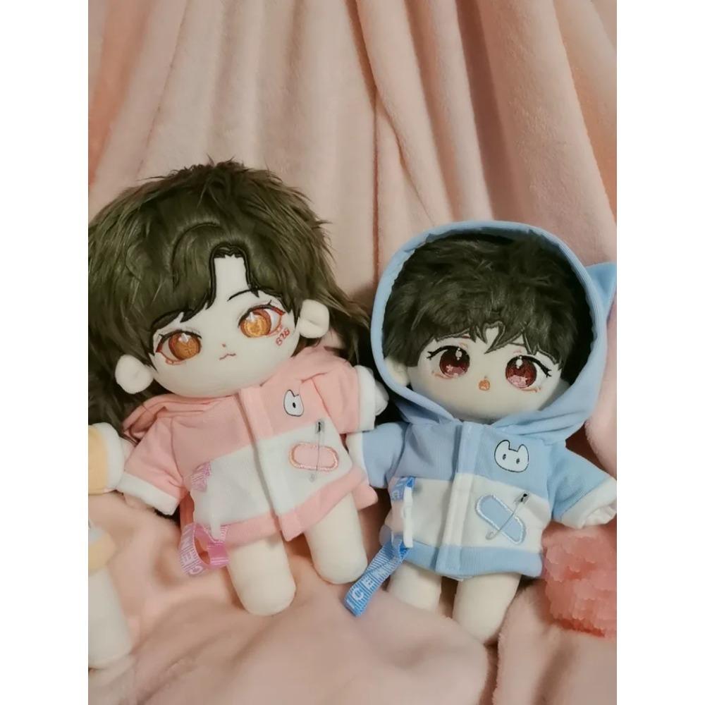 New Doll Clothes For 10cm 20cm Cat Ear Hoodie Cotton Soft Outfit For Boy Girl Stuffed Dolls Dress Up Costume With Cute Tail