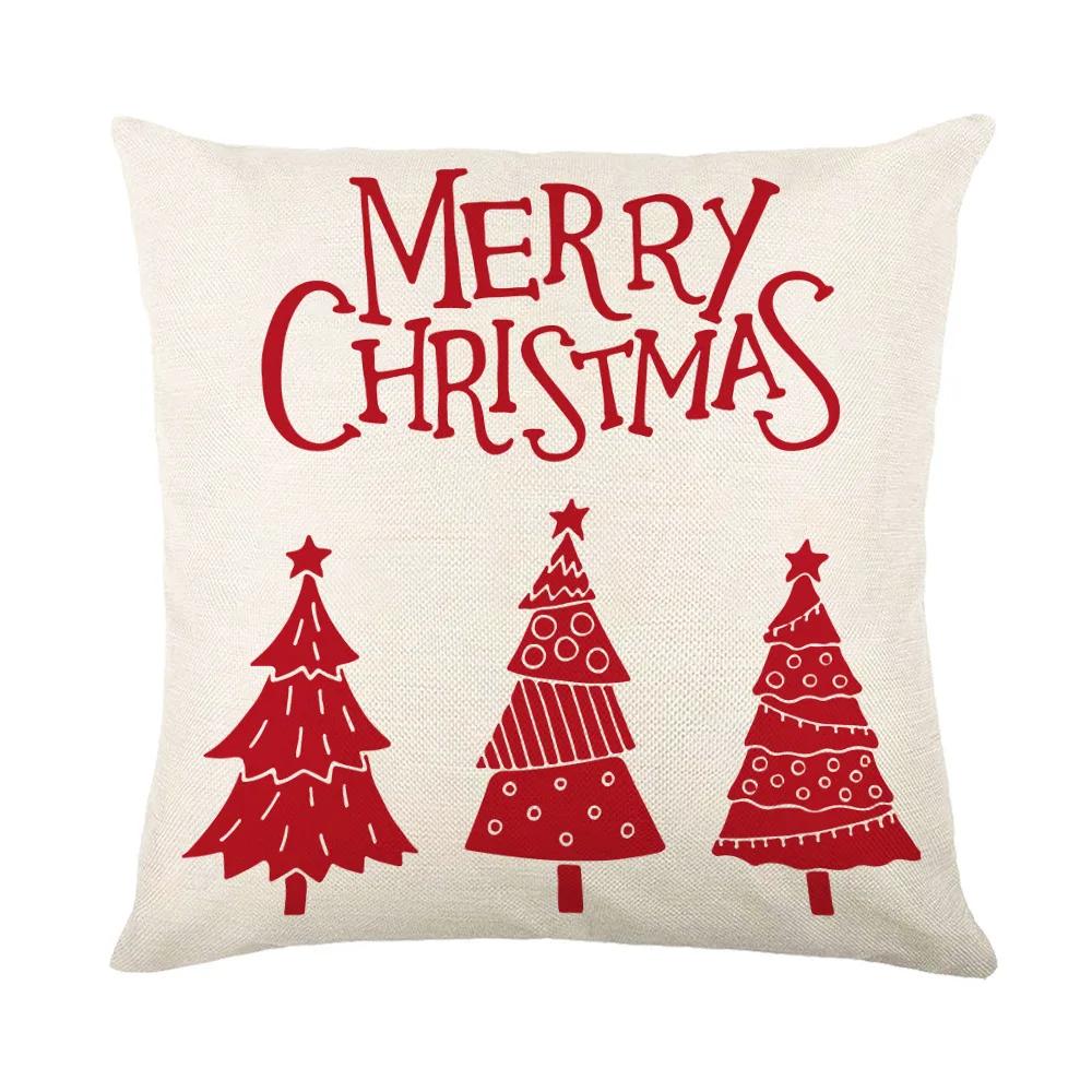 New Christmas Pillow Printed Simple Holiday Pillow Cover Home Sofa Pillow Pillowcase Cushion Wholesale