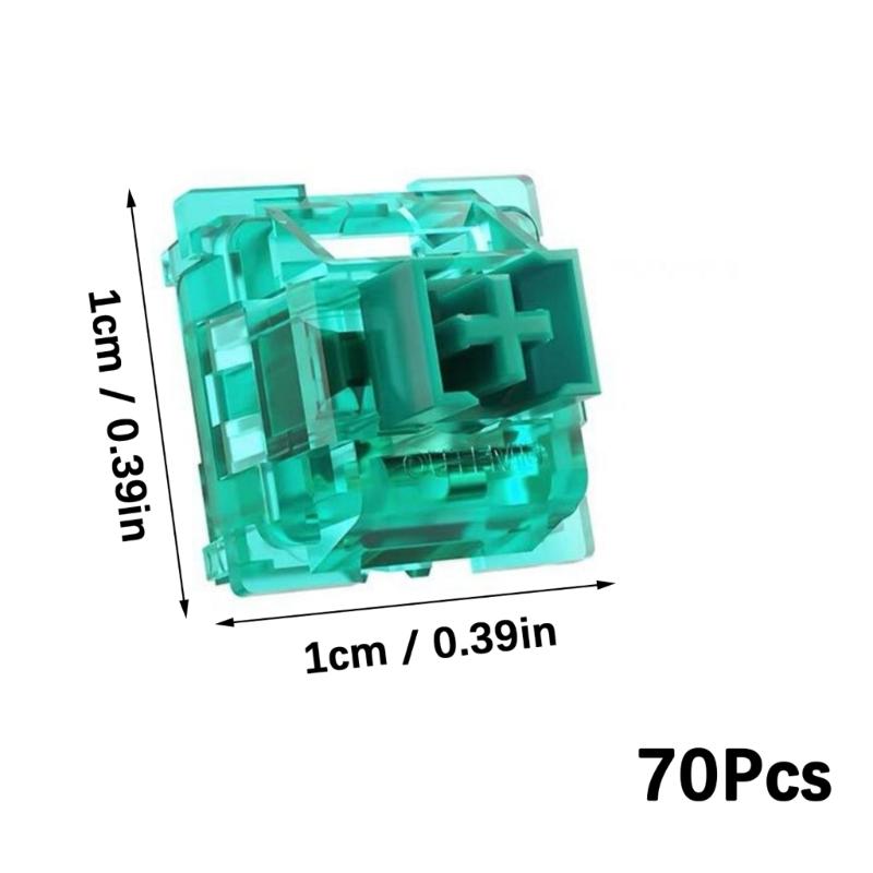 70Pcs Green Switching for Mechanical Keypad Linear Hot Swappable Switching Tactile Response For Gaming Keypad