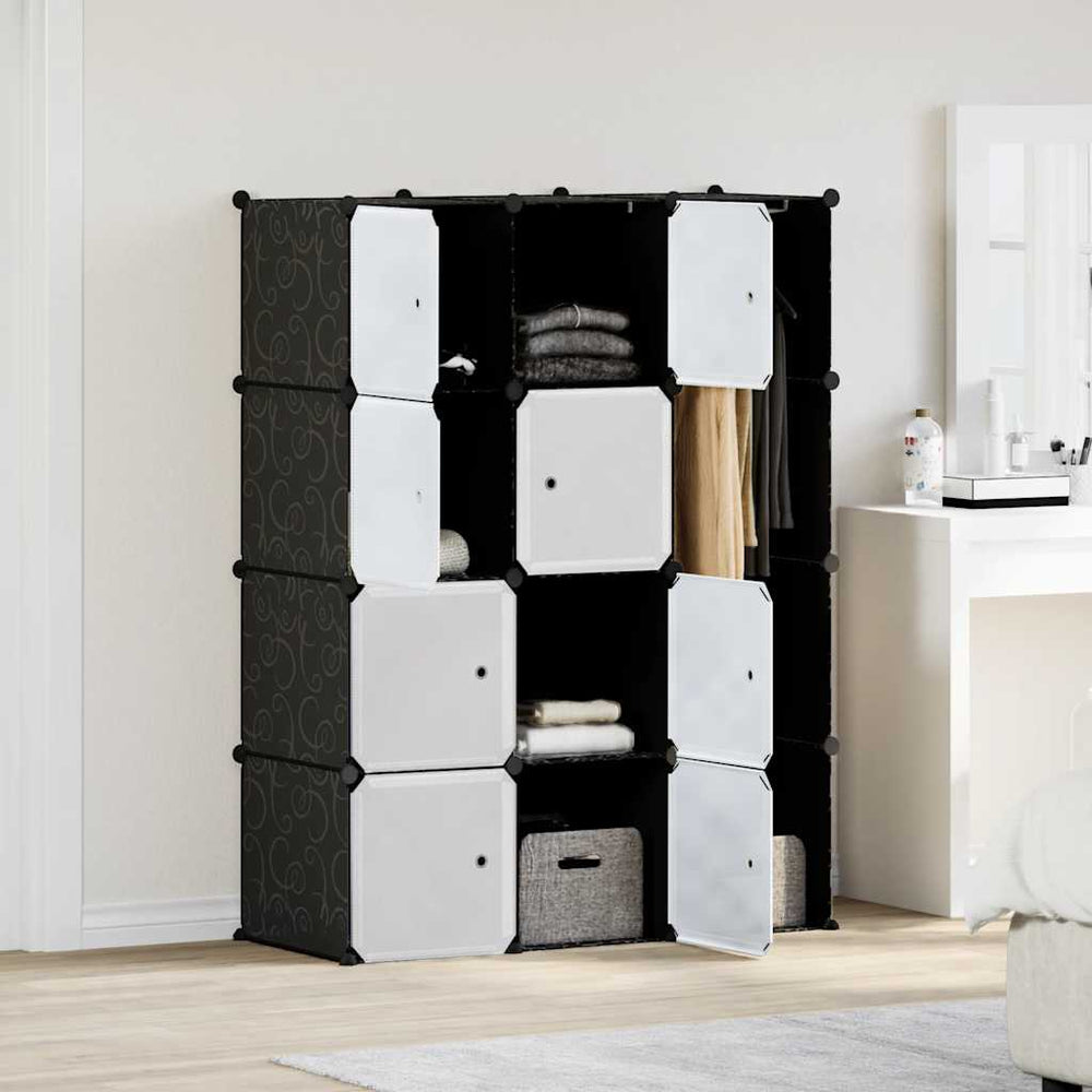 Armoire modulaire 9 compartiments  et blanc 109x36,5x143 cm