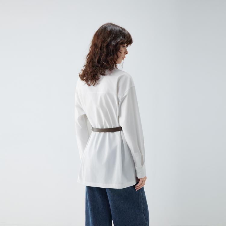 ELLE French Style Commuter Chic Loose Fit Long Sleeve Shirt Women shirts EC52226