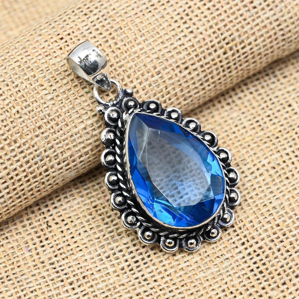 Tanzanite Gemstone 925 Sterling Silver Jewelry Handmade Pendant For Wedding Gift