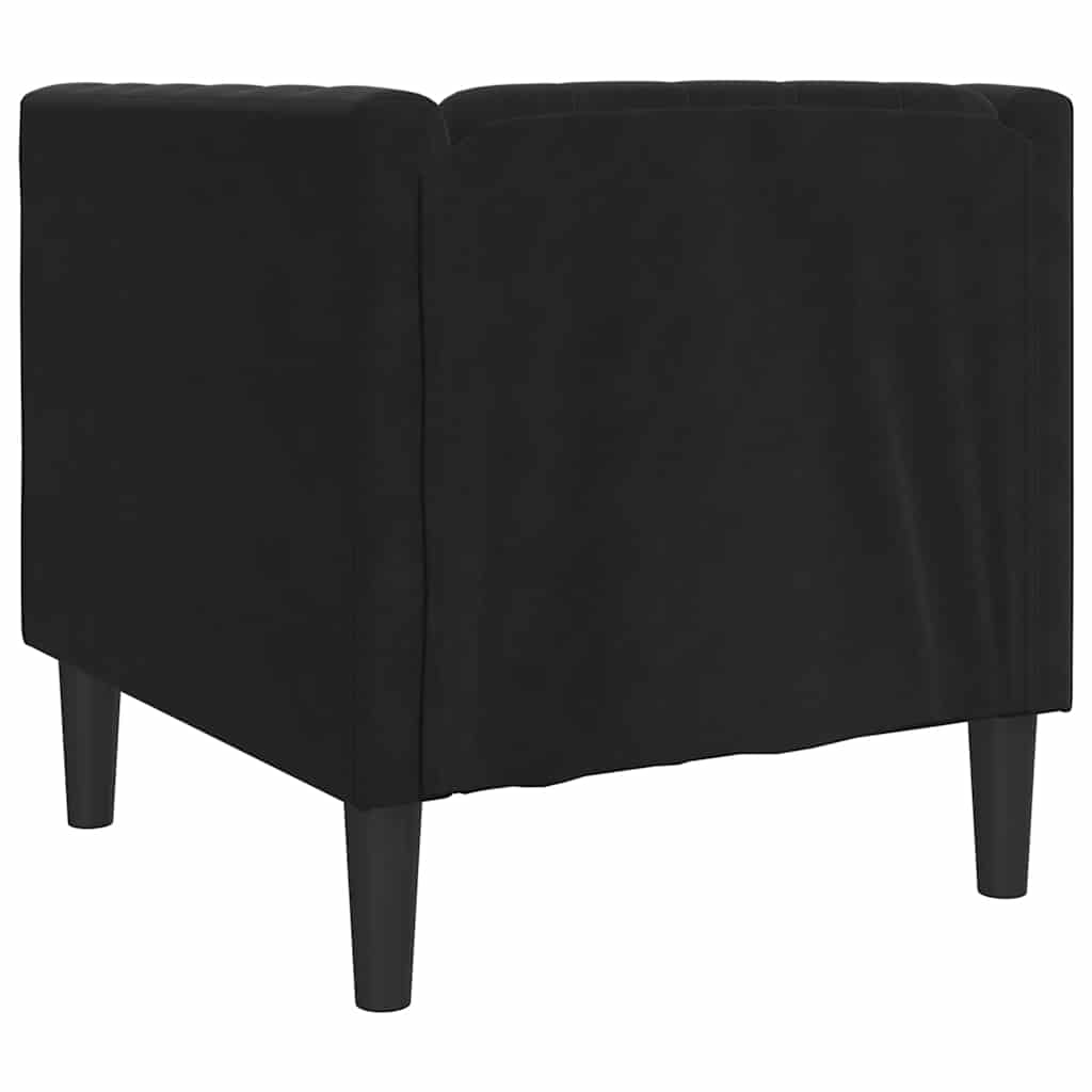 Vidaxl Fotel Chesterfield, Czarny, Tapicerowany Aksamitem