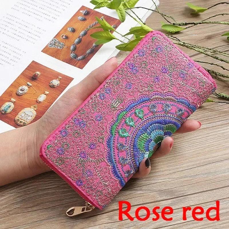Embroidered Wallet Ethnic Style Handheld Bag Zipper Women's Wallet Fabric Embroidered Bag Handheld Bag