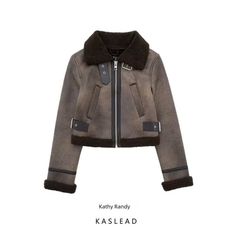 Fashion Kaslead Women's Double-Sided Jacket Outwear