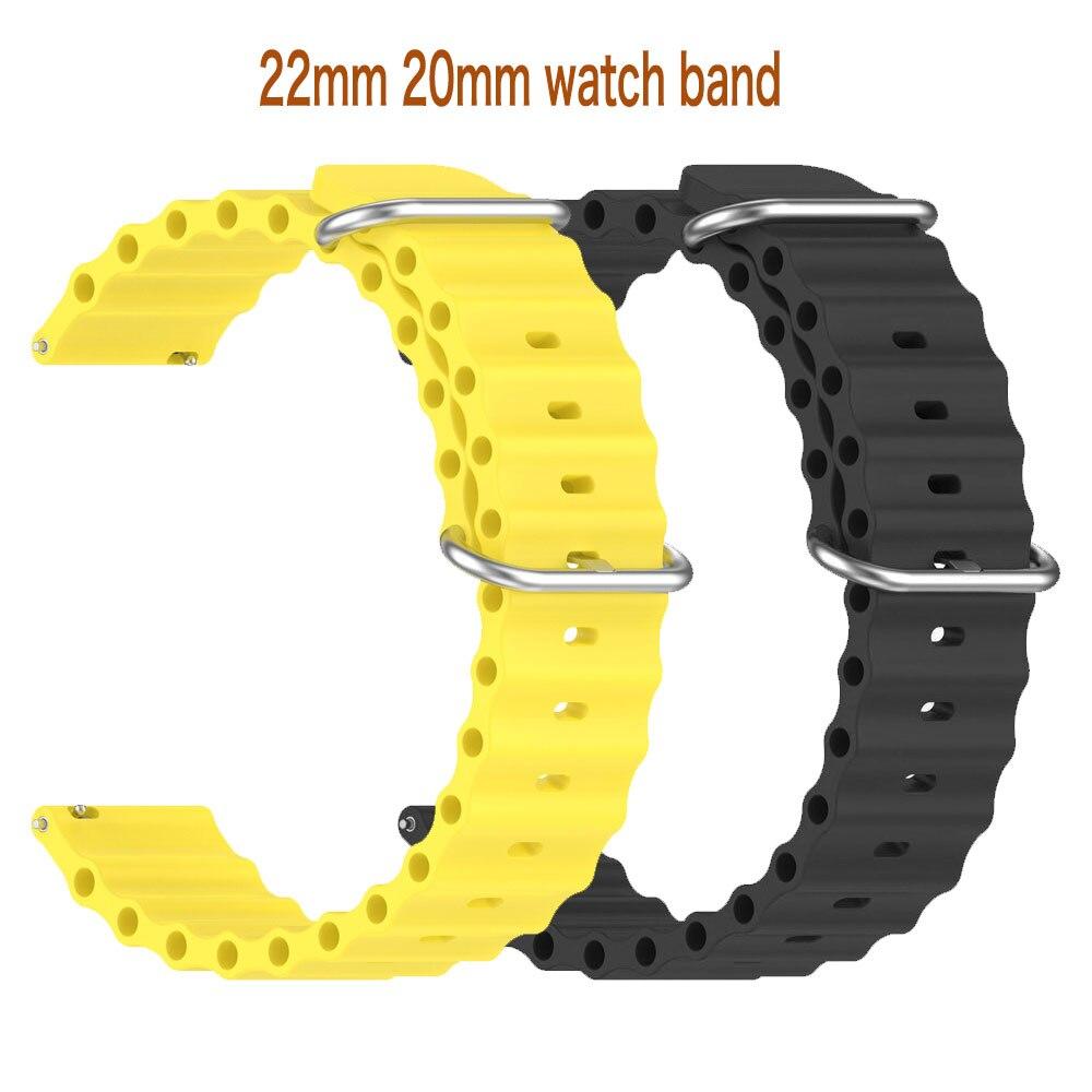 

Ремешок для часов 20 мм 22 мм для Samsung Galaxy Watch 4 Classic/5-Pro-3/Active 2/Gear S3, силиконовый браслет Ocean, браслет Huawei GT 2 3 pro, ремешок для часов