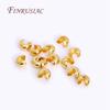 3mm/4mm Open Crimp Bead Covers 18K Real Gold Plated Round Covers For Crimp End Beads, DIY Jewelry Making Supplies Wholesale