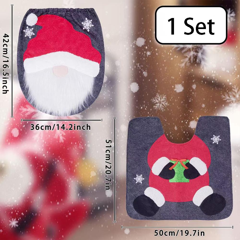 

Runtowo 2pcs/set Christmas Toilet Seat Covers 2025 Merry Christmas Decor for Home Navidad Xmas Gifts New Year 2026 Santa Claus
