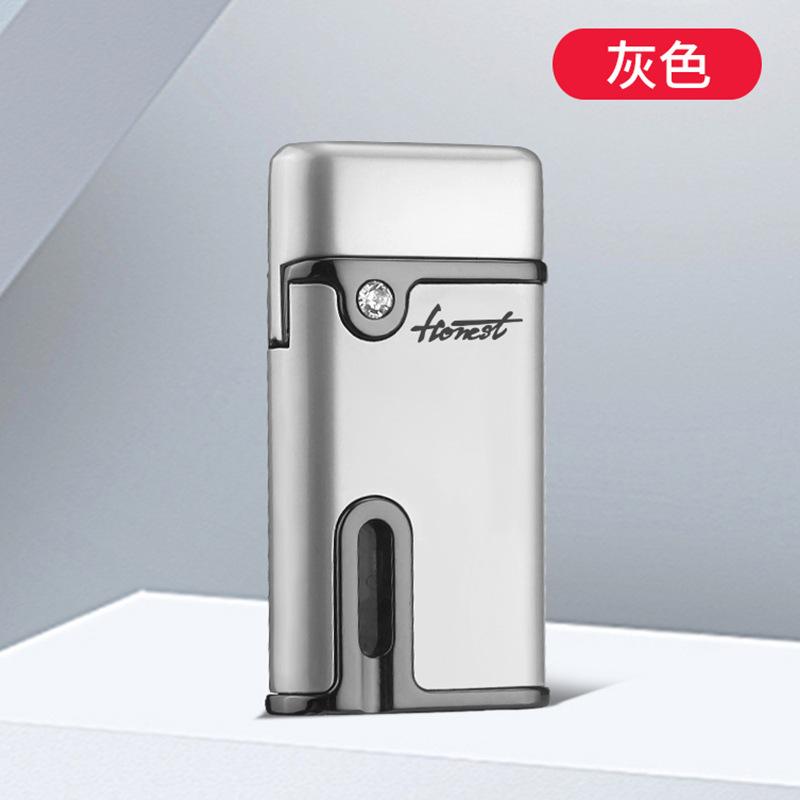 Metal Windproof Direct Impact Lighter with Red Flame and Light. Gift for Boyfriend - Lighter and Cigarette Accessories