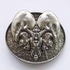 Double Oni Head Zinc Alloy Belt Buckle - European & American Decorative Waistband Accessory