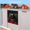 Halloween Smile Skeleton And Mouse Glass Cabinet Kitchen Decor Wall Stickers