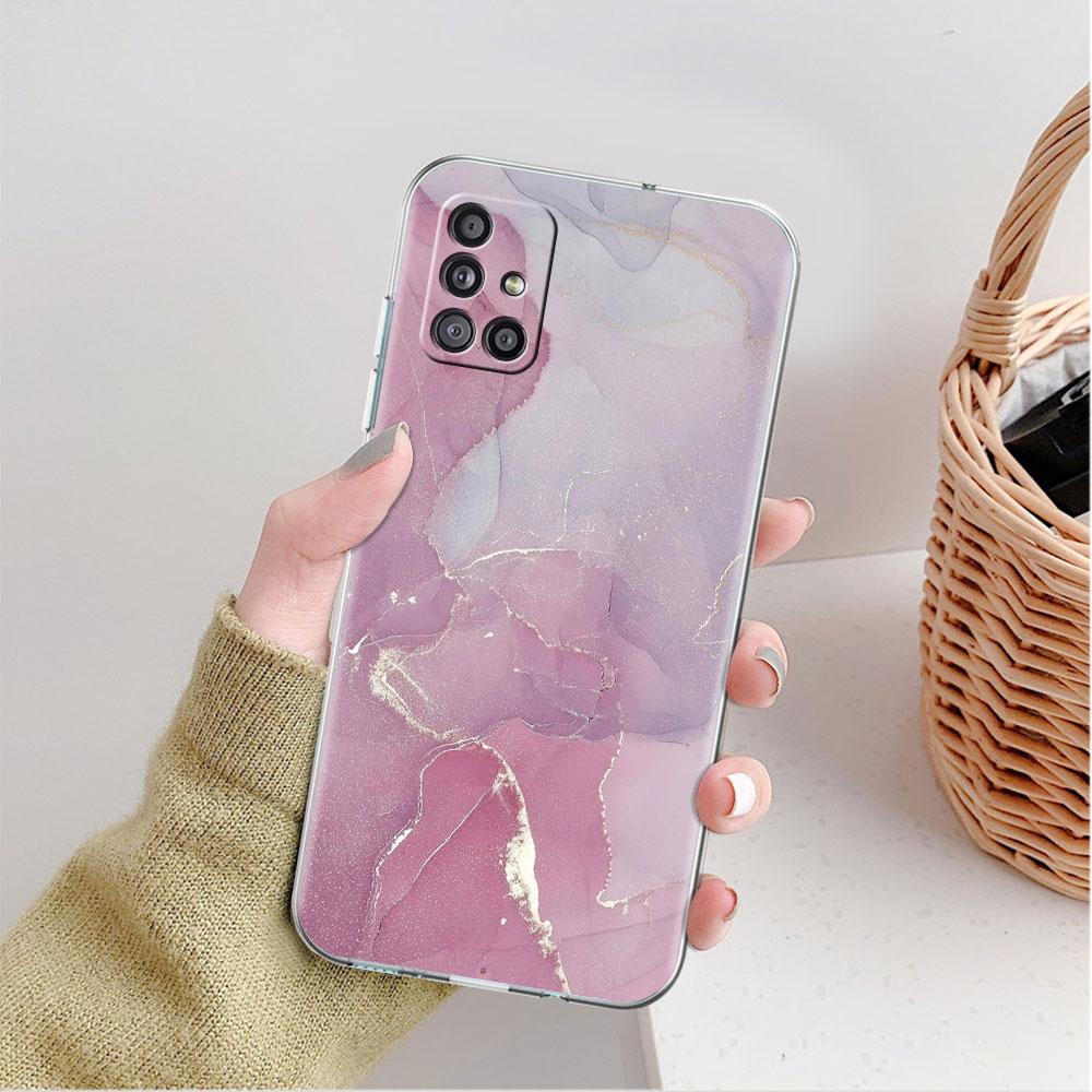 Marble Pattern 3 Clear Case For Samsung Galaxy A52 A12 A51 A32 A21s A71 A32 A22 A50 A70 A31 A72 5G Phone Cover