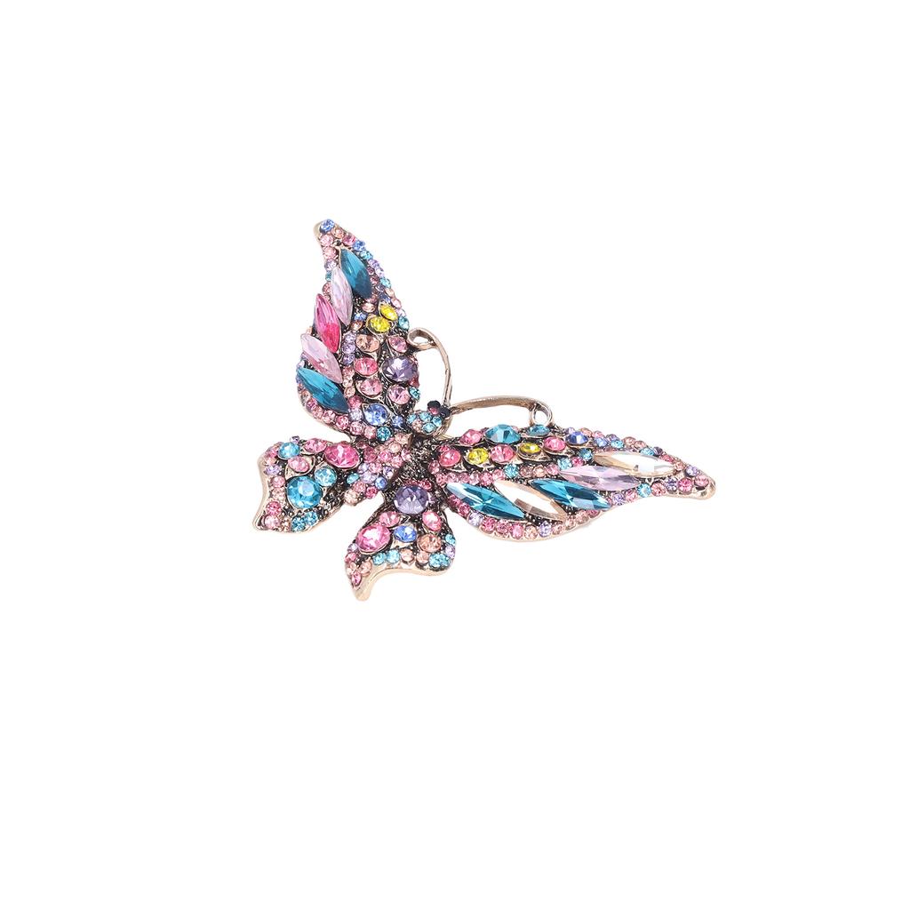 Butterfly Brooch Colorful Vintage Diamond Studded Crystal Metal Butterfly Brooch Decoration