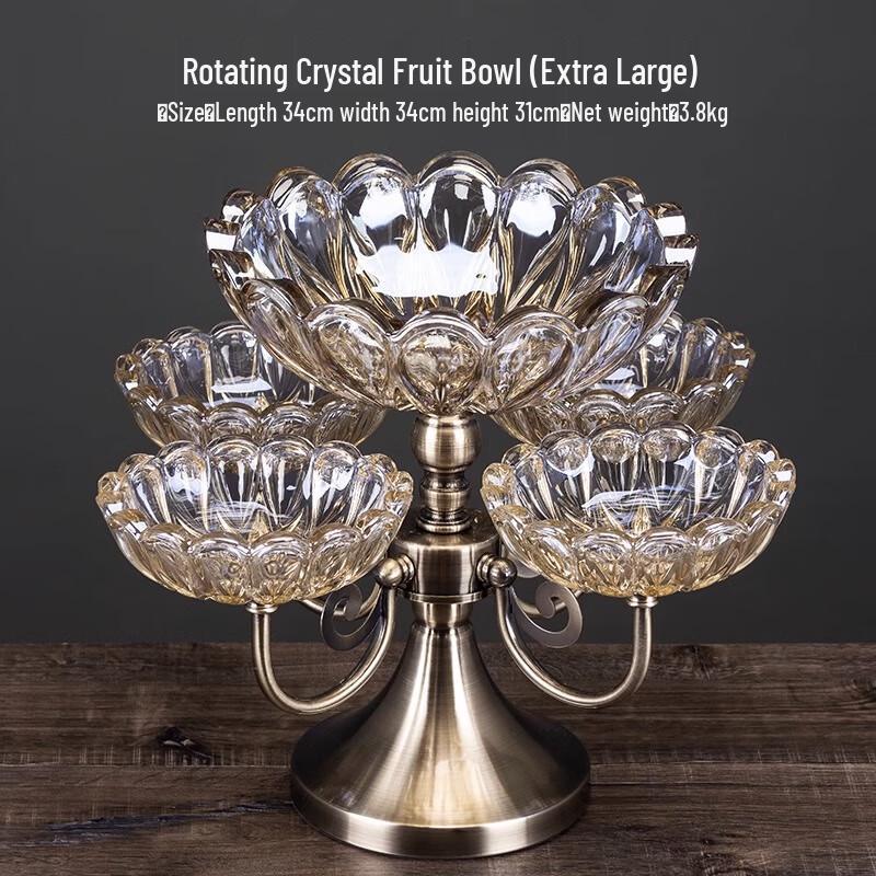 Huiyi Europäische Kristallglas Drehende Obst-Snack-Platte