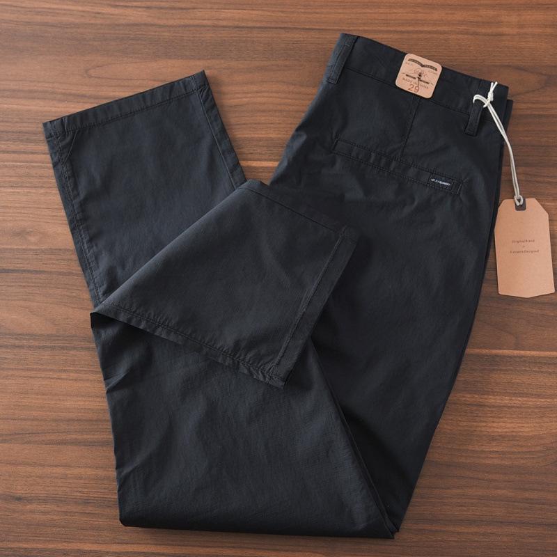 2025 Men's Summer Gray Elastic Straight-Leg Quick-Dry Casual Pants
