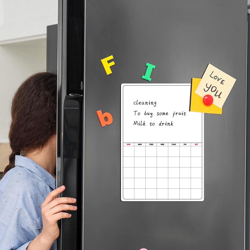 Magnetic Fridge Calendar Dry Erase Whiteboard Planner Magnetic Notepad For Refrigerator