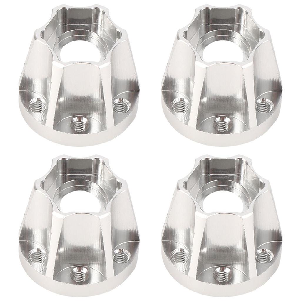 4pcs 1.9inch Aluminum Alloy Silver Wheel Hex Hub Fit for SCX10 1 10 RC Car Model20mm