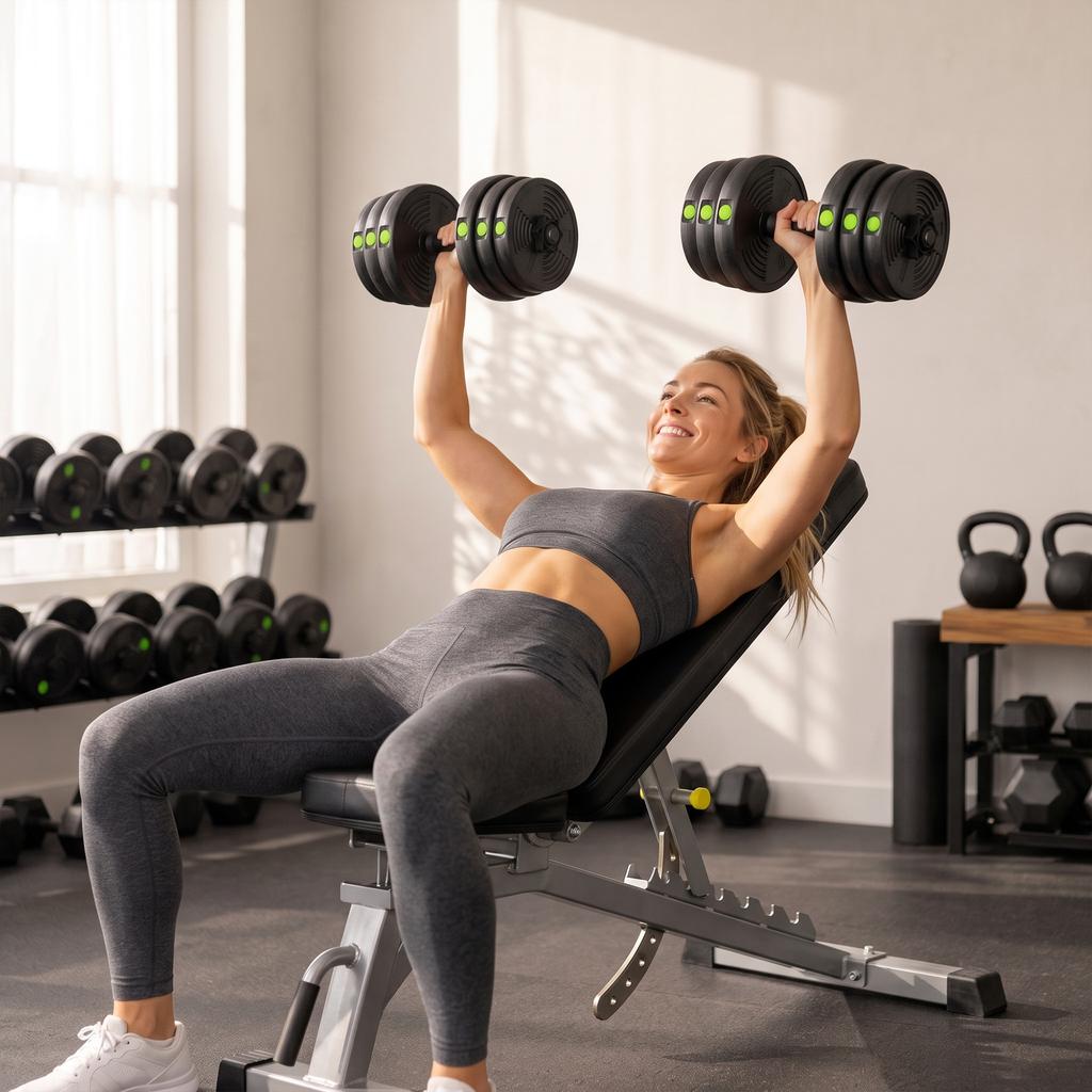 Adjustable Weight Barbell & Dumbbells Set Free Weights Strength Muscle Exercise Home Gym Training, Black and Green